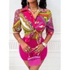 Mocamel Boho Patchwork Print Shirt & Biker Shorts Set - Night Out Casual Outfit - 2 of 4