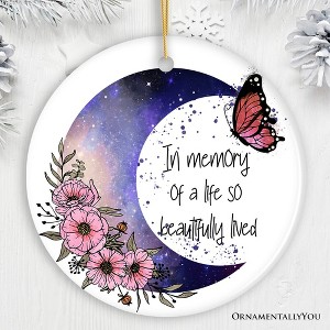 In a Memory of a Life so Beautifully Lived Quote Ornament, Christmas Memorial Gift| OrnamentallyYou - 1 of 4