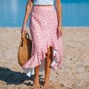 Womne's Dalmatian Pink Ruffled Hem Skirt - Cupshe - 4 of 4