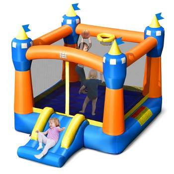Costway Inflatable Bounce House Kids Magic Castle w/ Large Jumping Area Without Blower