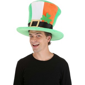 HalloweenCostumes.com One Size Fits Most   Adult Supreme Irish Flag Plush Costume Hat, White/Orange/Green - 1 of 4