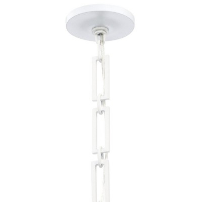 Alston Matte White and Antique Gold Drum Chandelier with Iron Shade