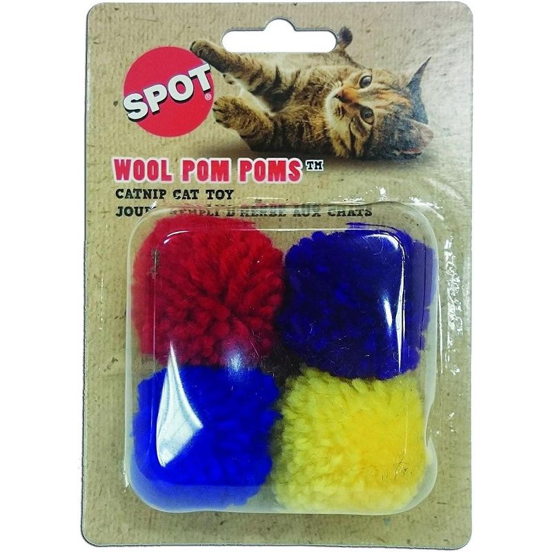 Spot Wool Pom Poms with Catnip Cat Toy, 2 of 4