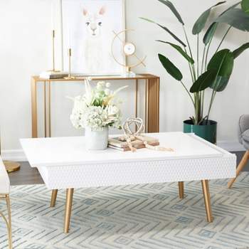 Contemporary Wood Coffee Table White - Olivia & May