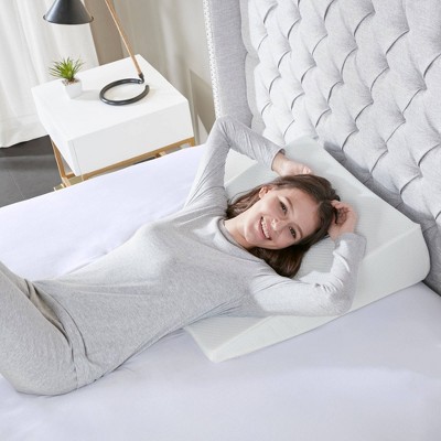 Ergonomic White Memory Foam 24'' Wedge Pillow with Soft Cover