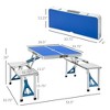 Dracelo Folding Picnic Table with Umbrella Hole, Aluminum Suitcase Portable Outdoor Table with Bench - 4 of 4