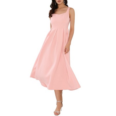 INSPIRE CHIC Women's Sleeveless Square Neck A-Line Cocktail Maxi Dress