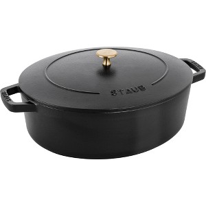 Staub Cast Iron 6.25-qt Shallow Oval Dutch Oven - 1 of 4