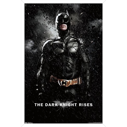 Trends International Dc Comics Movie - The Dark Knight Rises - Batman Rain  Framed Wall Poster Prints White Framed Version 