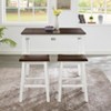 KWPZQEB 3 Piece Dining Table Set, Bar Table and Chairs Set, Modern Breakfast Dinette Set with 2 Stools, Compact Table for Dining Room, Kitchen, white - 2 of 4