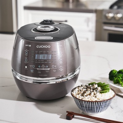 6-Cup Dark Gray Stainless Steel Induction Heating Rice Cooker