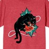 Celestial Tropics Panther And Rose Men's Red Heather T-Shirt - 2 of 3