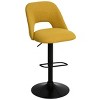 Swivel Bar Stools with Backs, 24"-32" Adjustable Height Bar Stools, Set of 2 Upholstered Seats with Black Base-The Pop Home - 3 of 4