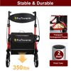 Foldable Rollator Walkers with Seat for Seniors, Lightweight Rolling Walkers with Cup Holder and Bag,8" Big Wheels,350LBS,Red - 2 of 4