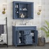 36" Modern Bathroom Vanity with Top Sink, Royal Blue Mirror Cabinet, 2 Soft Close Doors and 2 Drawers, Blue - ModernLuxe - image 2 of 4