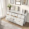 Modern Wide Drawer Dresser with Drawers, Wooden Dressers of Drawers Freestanding for Bedroom, Nursery, Living Room, White - 3 of 4