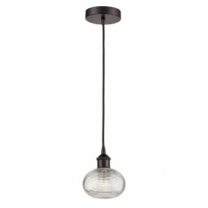 Ithaca - 1 Light Cord Hung Mini Pendant In Industrial Style-7 Inches Tall and 6 Inches Wide - 1 of 1