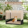 Tangkula Outdoor Dog Shelter w/Cushioned Bed & Removable Sunproof Canopy Raised Legs - 4 of 4