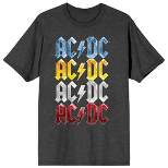 ACDC Color Repeat Logo Crew Neck Short Sleeve Charcoal Heather Women's T-shirt