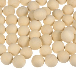 Unique Bargains Natural Small Wooden Round Balls for Crafts and DIY Projects 100 Pcs - 1 of 4