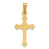Black Bow Jewelry 14k Yellow Gold Polished Hollow Fleur de Lis Cross Pendant - 3 of 4