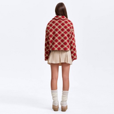 Женские куртки Wild Fable Women's Fleece Coat - Wild Fable™ Red Diamond Print L — фото 4