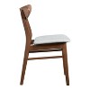 HOMES: Inside + Out Set of 2 Palm Shade Mid-Century Padded Dining Chairs Walnut - 3 of 4