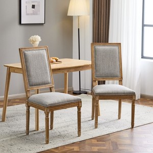 NicBex Vintage French Dining Chairs with Solid Wood Frame,Rustic Weathered Upholstered Kitchen Chairs,Living Room Chairs,Set of 2 - 1 of 4