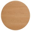 Vynxaria 27.56 Inch Round Coffee Table Oak Wood Veneer Top Metal Base Style for Living Room - 2 of 4