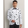 INSPIRE CHIC Men's One Button Notched Lapel Prom Polka Dots Blazers - 2 of 4