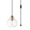 Elegant Lighting Destry 1 Light brass plug-in Pendant With Clear Glass - 3 of 4