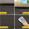 Outdoor Garden Deck Box, PE Rattan Wicker Patio Large Storage Box with Handles and Wheels, 110 Gallon, for Patio Furniture, Garden Tools, Brown - 4 of 4