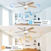 42'' Dual Color Blade Ceiling Fans with Lights and Remote 5 Blade Modern Ceiling Fan for Bedroom Living Room Patio Dimmable 6 Speeds DC Quiet - 4 of 4