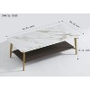 Coffee Table Rectangular Center Table for Living Room Open Space Side Table with Metal Frame - 3 of 4