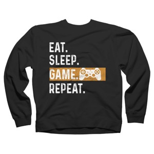 Adult Design By Humans Eat Sleep Game Repeat By MeowShop Sweatshirt - 1 of 2