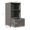 FURNIinspire Utility Storage Cabinet Valet Pool Towel Rack Waterproof PE Plastic Rattan Wicker Storage Organizer, Dark Grey, 47.40"*4.70"*25.20" - 2 of 4