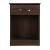 HomeStock Wenge Nightstand with Rich Finish, 24x18x16 Compact Bedside Table for Bedroom Storage, Lamps and Essentials - 3 of 4
