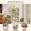 ORRD 83" Tall Wood Bookcase with LED Light Strip, 5-Tier Adjustable Shelves Storage Organizer, Beige and Yellow Bookshelf for Living Room & Office - 4 of 4