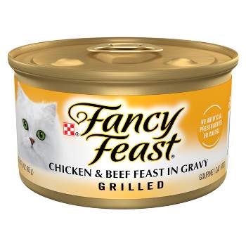 Purina Fancy Feast Grilled Gourmet Wet Cat Food Chicken & Beef Feast In Gravy - 3oz