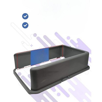 XL Stainless Steel Cat Litter Box with High Sides, Gray