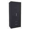 SEVOBAL Armoires Double Door Wardrobe with Two Drawers Hanging Rod and Interior Shelves for Bedroom Storage, Black, 20.5"*31.5"*74.4" - 2 of 4