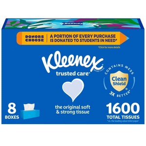 Kleenex Trusted Care Facial Tissue - 8pk/1600ct - 1 of 4
