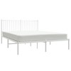 vidaXL Metal Bed Frame with Headboard White 59.8 in.x78.7 in. - 3 of 4