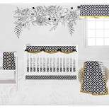 Bacati - Love Aztec Print Black Gold 6 pc Crib Bedding Set with Long Rail Guard Cover
