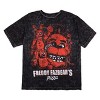 Five Nights At Freddy's Oversized Freddy Fazbear's Pizza Graphic Crew Neck Short Sleeve Men's Black T-shirt - 4 of 4