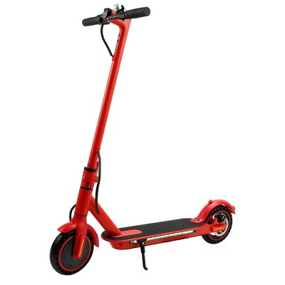 Topteng Folding Electric Scooter for Adult with Deck Light - 220lb Capacity, 21.8 Mile Range, 8.5" Wheels, Red
