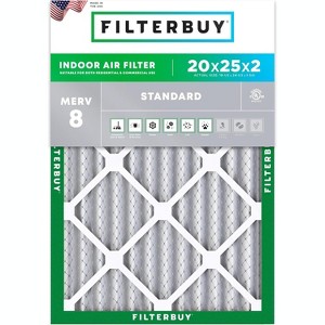 Filterbuy 20x25x2 Air Filter (1-Pack), Pleated MERV 8 Dust Defense Replacement HVAC AC Furnace Filters (Actual Size: 19.50 x 24.50 x 1.75) - 1 of 4
