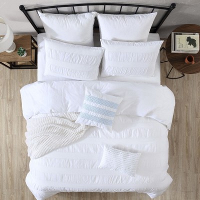 Pink Cotton Twin/Twin XL Ruffled Duvet Cover Set