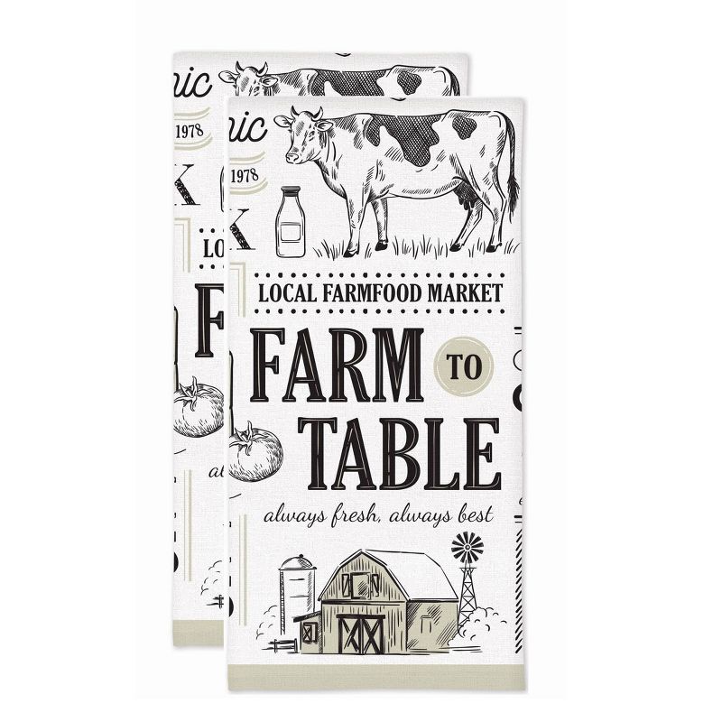 2pk Farm Animals Print Kitchen Towel - MU Kitchen, 1 of 4