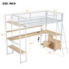 ALEXOUN Twin Size Metal Loft Bed with L Shaped Desk and Storage,Metal Gaming Twin Loft Bed with Shelves and Cabinet for Girls Boys,Teens, Adults, - 3 of 4